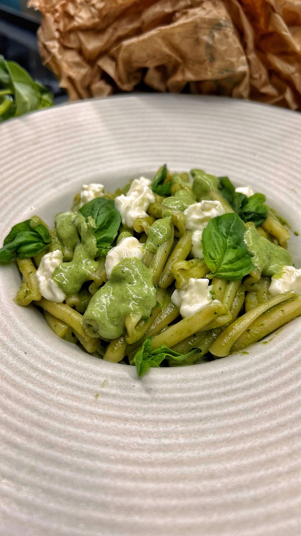 CASARECCE CON CREMA DI STRACCHINO E BASILICO&nbsp;🌿